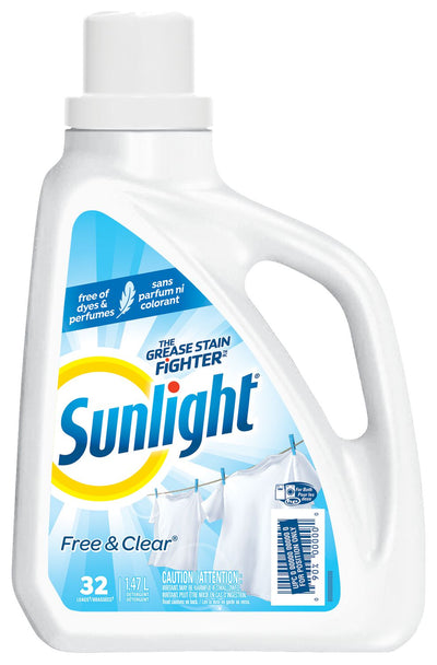 Sunlight Free & Clear Laundry Detergent, 1.47L