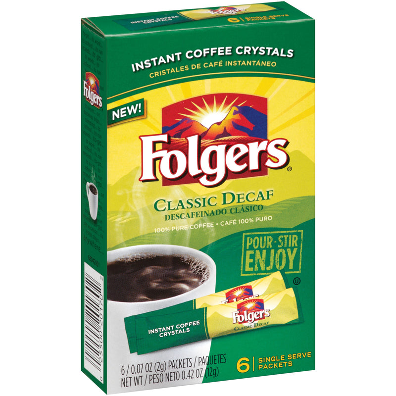 Folgers Instant Coffee Crystals, 6 ct, 2 g