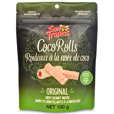 Sun Tropics Coco Rolls Original Crispy Coconut Wafers, 100 g