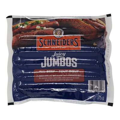Schneiders Juicy Jumbos Beef Wieners, 375 g