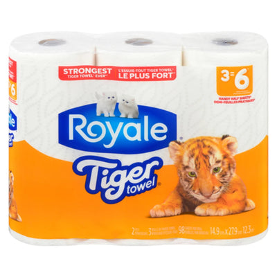 Royale Tiger 2 Ply Paper Towels, 3 ct