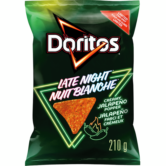Doritos Late Night Creamy Jalapeno Popper Chips, 210 g