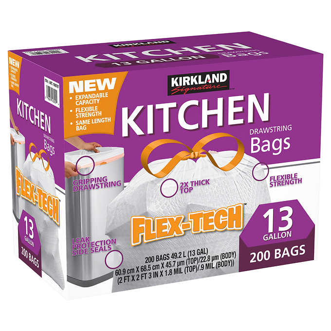KIRKLAND FLEX TECH KITCHEN BAGS, 200ct