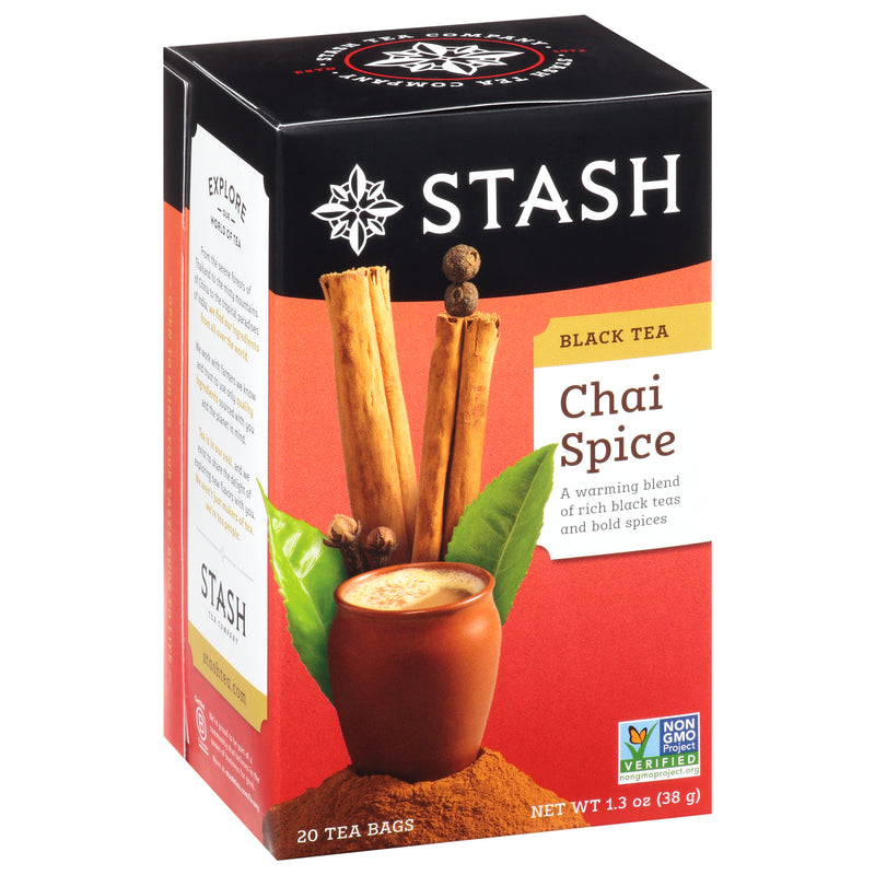 Stash Black Tea Chai Spice Black Tea Bags, 38g  (20ct)
