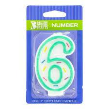 Bakery Crafts Number 6 Birthday Candle