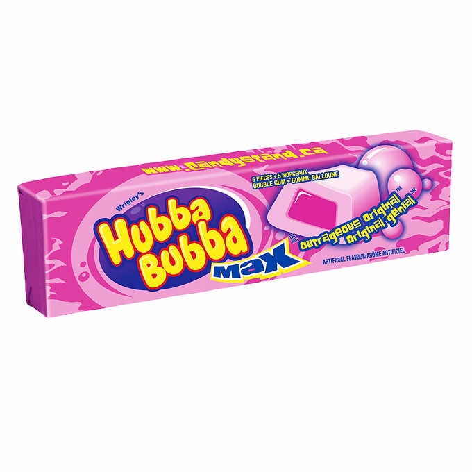 Hubba Bubba Blue Raspberry Sour Bubble Gum, 5 pieces