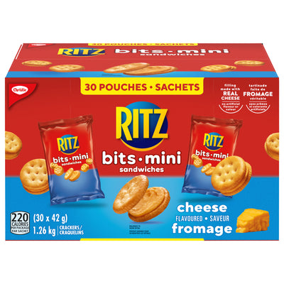 Ritz Cheese Flavoured Bits Mini Sandwiches Crackers, 1.26 kg  (30 ct)