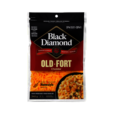 Black Diamond Cheddar Shredded Cheese, 340 g