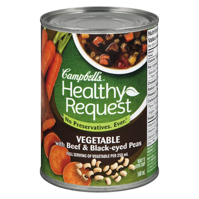 Campbell's Healthy Request Vegetable With Beef & Black Eyed Peas, 540 mL
