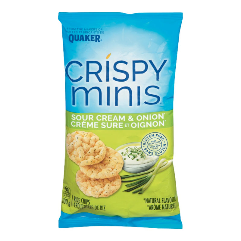 Quaker Crispy Minis Sour Cream & Onion Rice Chips, 100 g