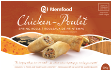 CHICKEN SPRING ROLLS WITH SAUCE