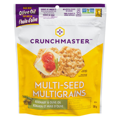 Crunchmaster Multi-Seed Rosemary & Olive Oil Crunchy Baked Rice Crackers, 128 g
