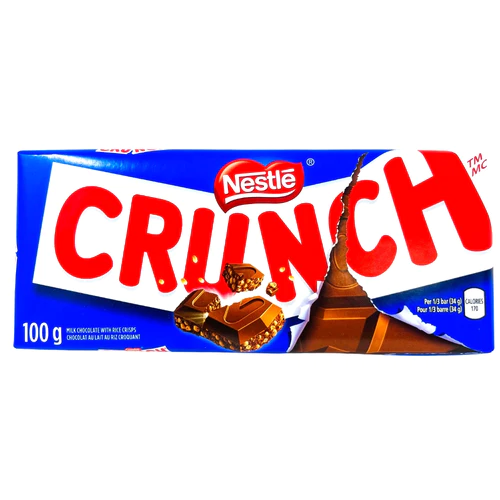 Nestle Crunch Milk Chocolate With Rice Crisp Candy Bar, 100 g