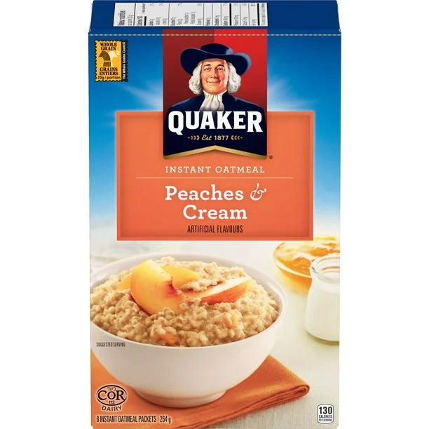 Quaker Peaches & Cream Instant Oatmeal, 264g