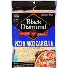 Black Diamond Lactose Free Pizza Mozzarella Shredded Cheese, 300 g