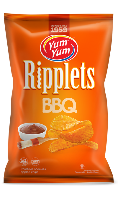 YUM YUM RIPPLETS BBQ CHIPS