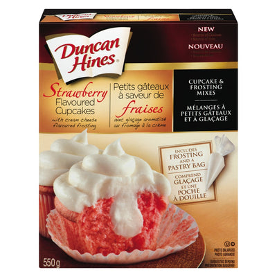 Duncan Hines Strawberry Flavored Cupcake Mix, 550 g