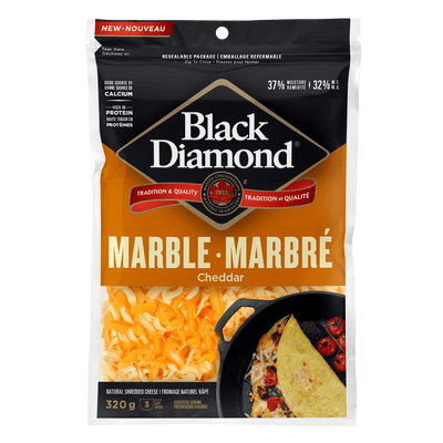 Black Diamond Marble Shredded Cheese, 320 g
