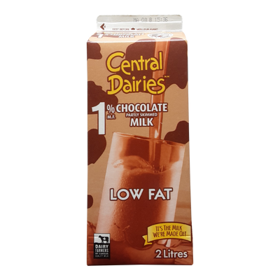 Central Dairies 1% Chocolate Milk, 2 L