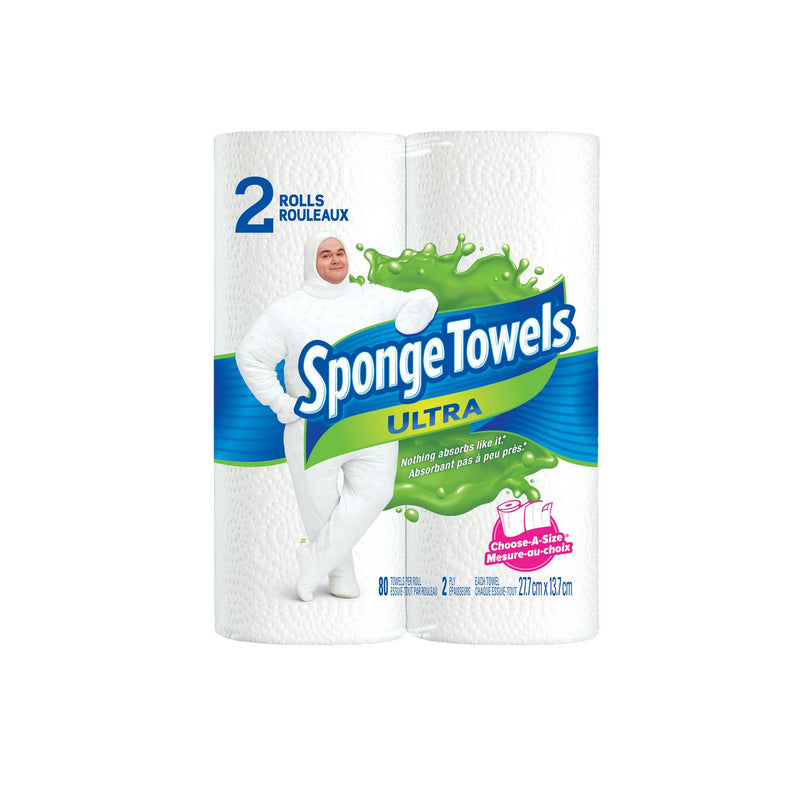 Sponge Towels Ultra Choose A Size Regular Rolls, 2 ct