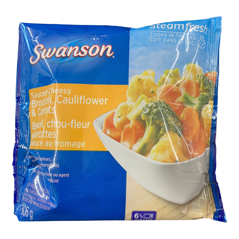 Swanson Steam Fresh Sauced-Cheesy Broccoli Cauliflower & Carrots, 306g