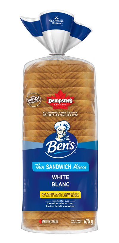 Ben's Xtra White Thin Sandwich Bread, 675 g