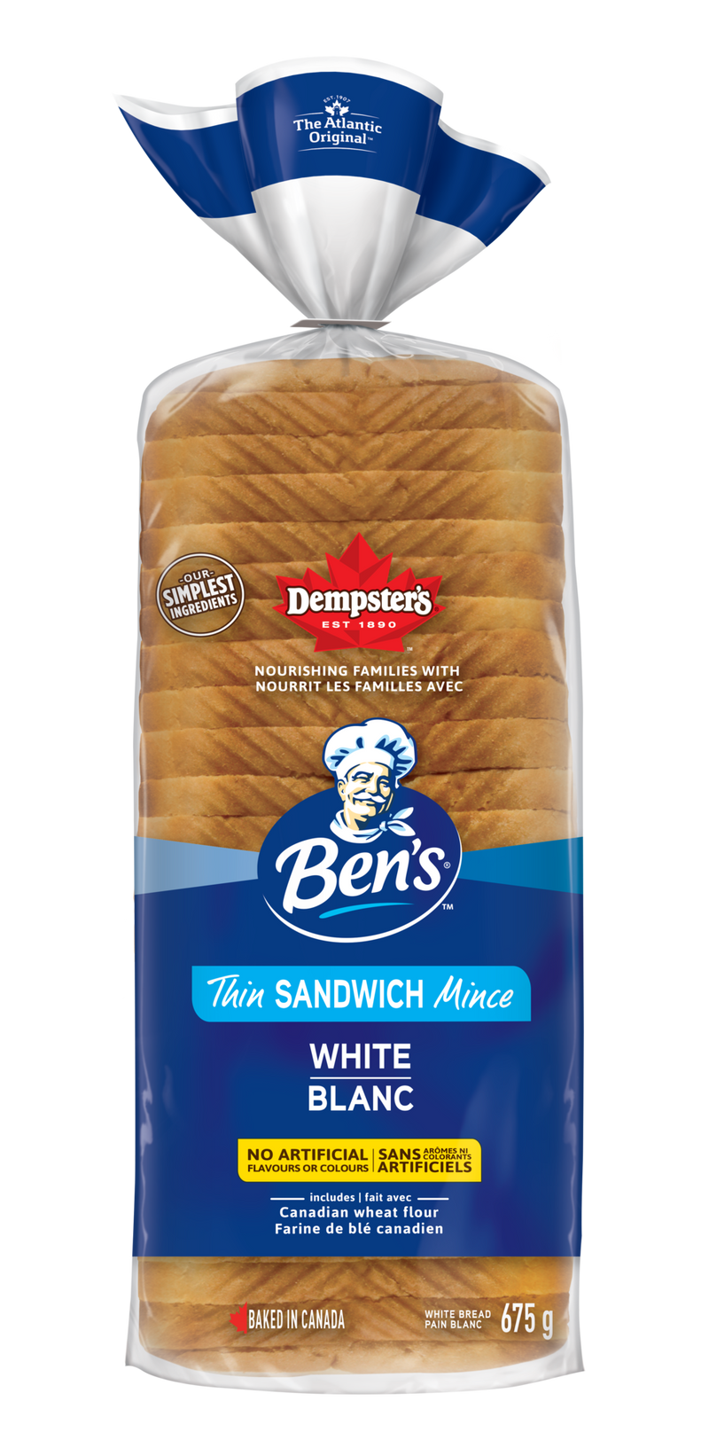 Ben's Xtra White Thin Sandwich Bread, 675 g