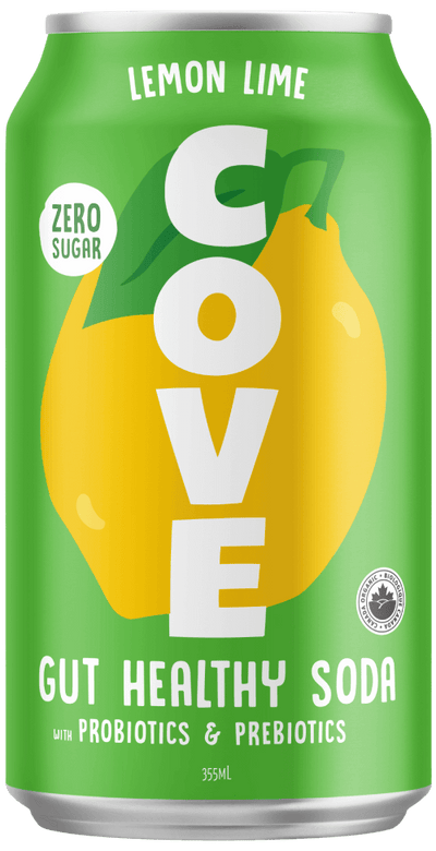 Cove Lemon Lime Gut Healthy Soda, 355 mL