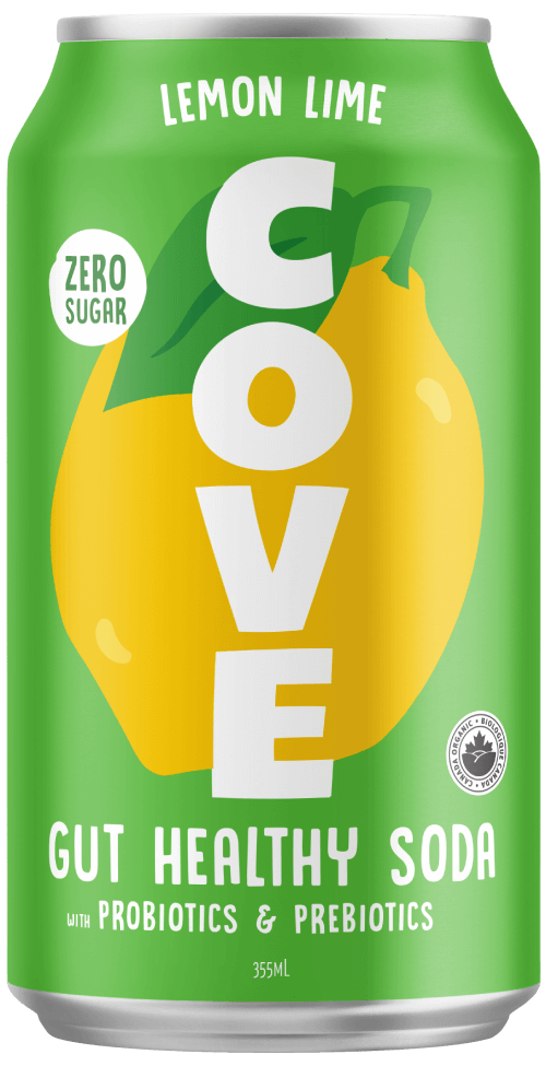 Cove Lemon Lime Gut Healthy Soda, 355 mL