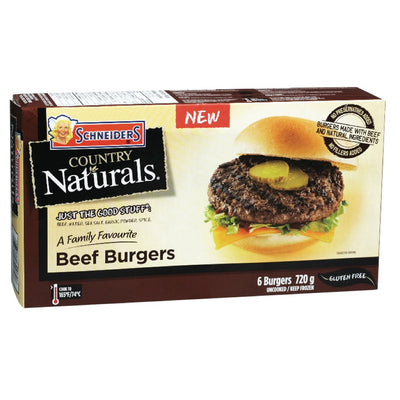 Schneiders Country Naturals 6 Beef Burgers, 720 g
