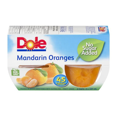 Dole Mandarin Oranges Cups, 107 mL, 4 ct