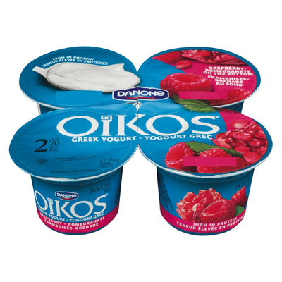 Oikos Greek Yogurt Raspberry/Pomegranate, 4 x 100 g