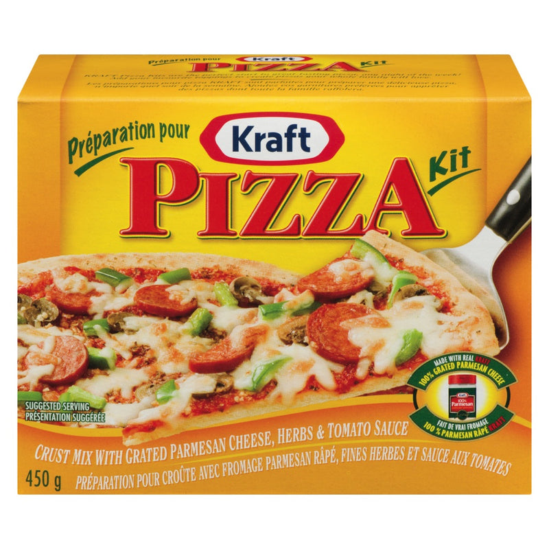 Kraft Pizza Kit Crust Mix with Cheese, Herbs, & Tomato Sauce, 450 g