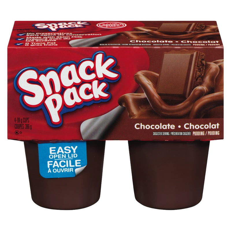 Snack Pack Chocolate Pudding, 396 g   (4 x 99 g)