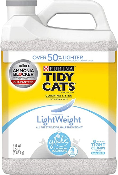 Purina Tidy Cats Light Weight Multi-Cat Clumping Litter With Glade Clear Springs Scent, 2.72 kg