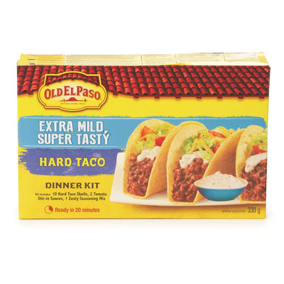 Old El Paso Extra Mild Super Tasty Hard Taco Dinner Kit, 330 g
