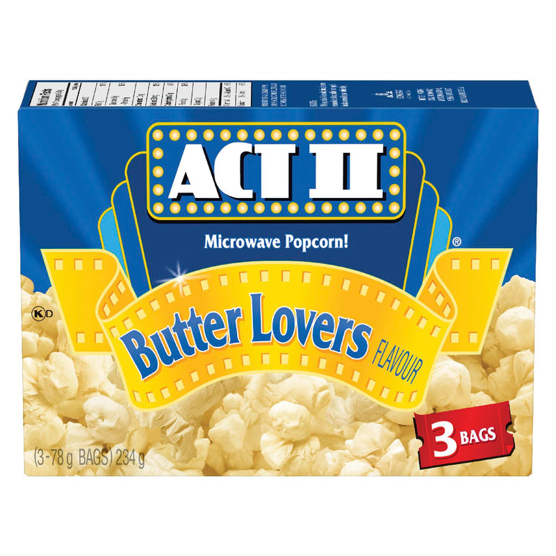 Act II Butter Lovers, 78 g, 3 ct