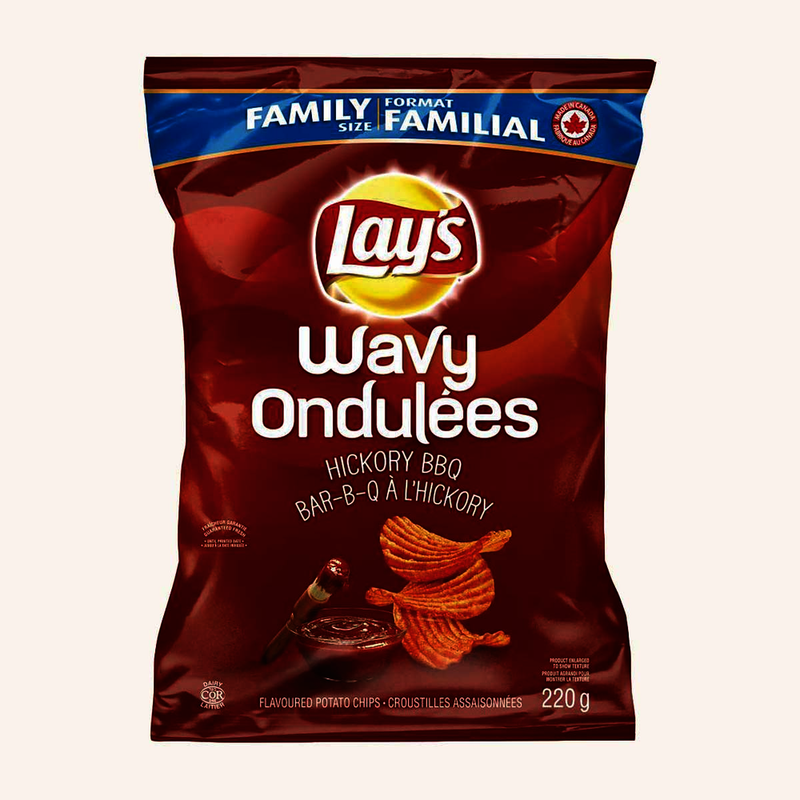 Lay's Wavy Hickory BBQ Potato Chips, 220g