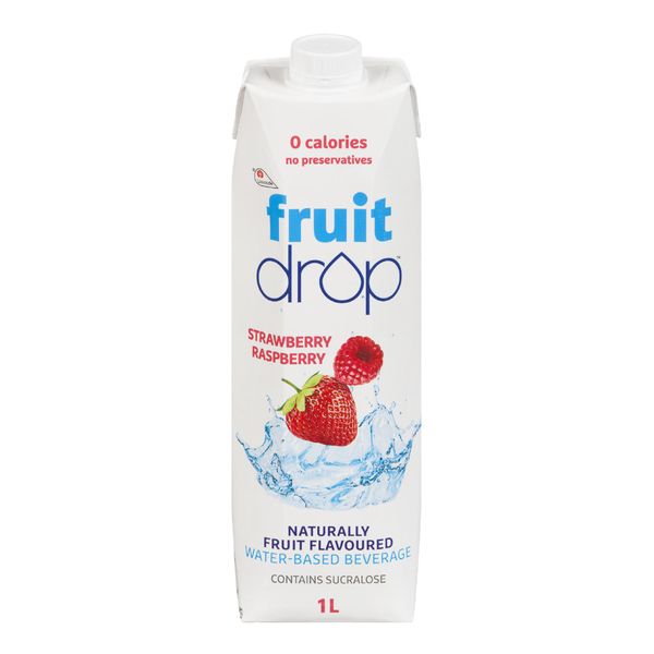Fruit Drop Strawberry Raspberry Fruit Flavoured Water Based Beverage, 1 litre