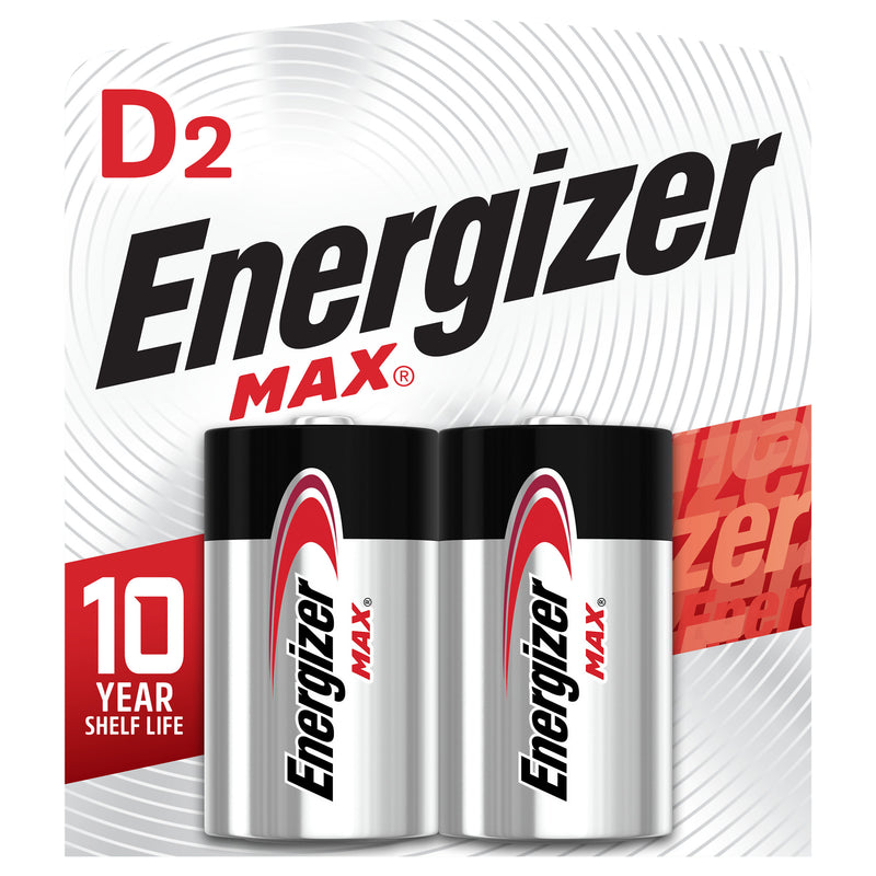 Energizer Max D2 Batteries, 2 PK