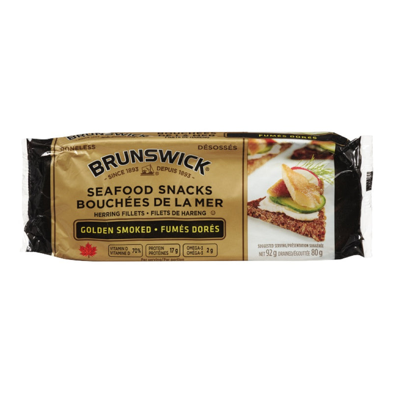 Brunswick Golden Smoked Herring Seafood Snacks, 92 g