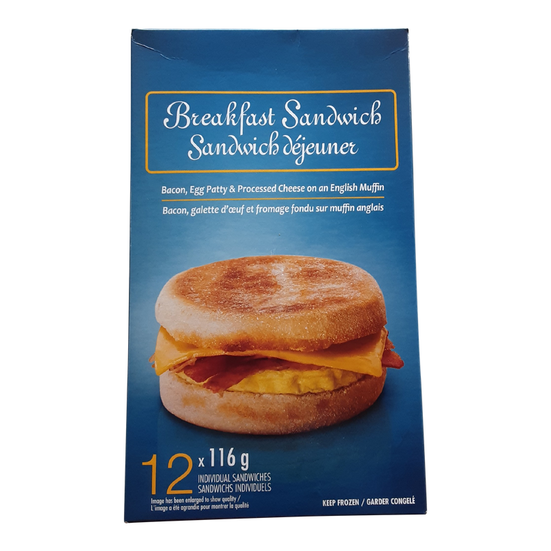 Bacon Egg Patty And Cheese On An English Muffin, 116 g, 12 ct