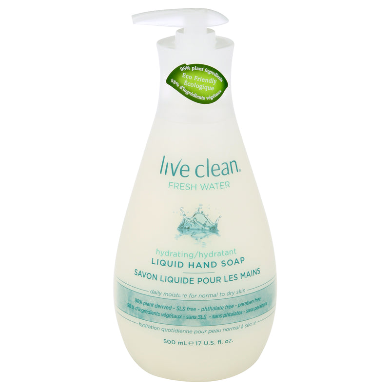 Live Clean Hydrating Liquid Hand Soap Fresh Water, 500 mL, 503 mL