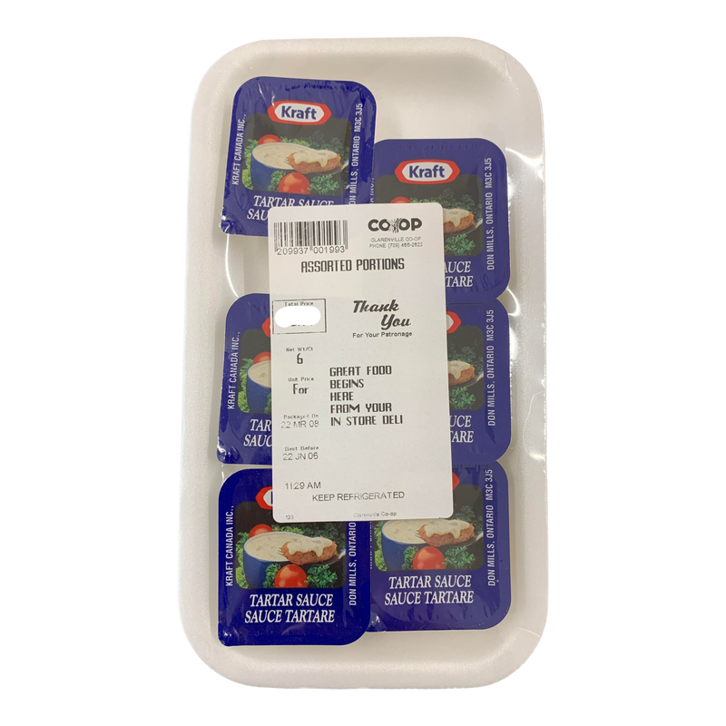 Assorted Portions Kraft Tartar Sauce, 6pk
