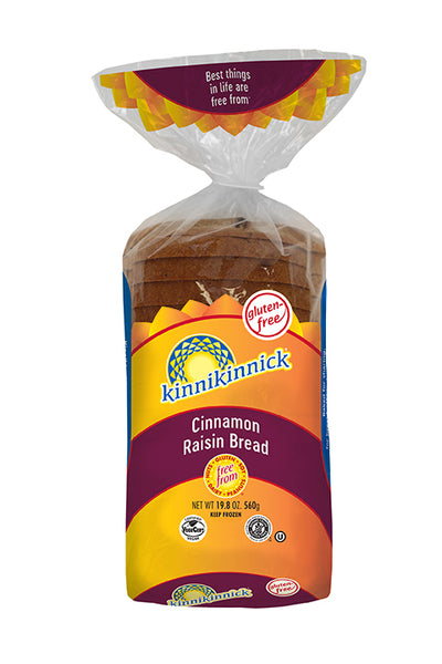 Kinnikinnick Gluten Free Cinnamon Raisin Bread, 560 g