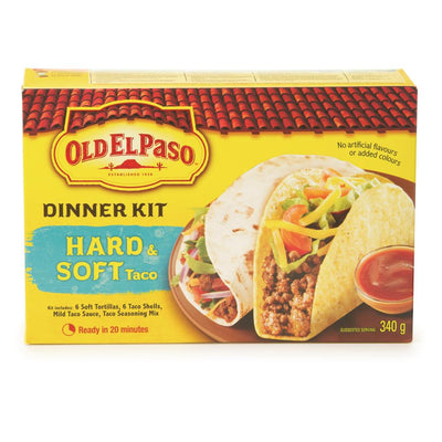 Old El Paso Hard & Soft Taco Dinner Kit, 340 g