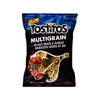 Tostitos Multigrain Black Bean & Garlic Tortilla Chips, 210 g