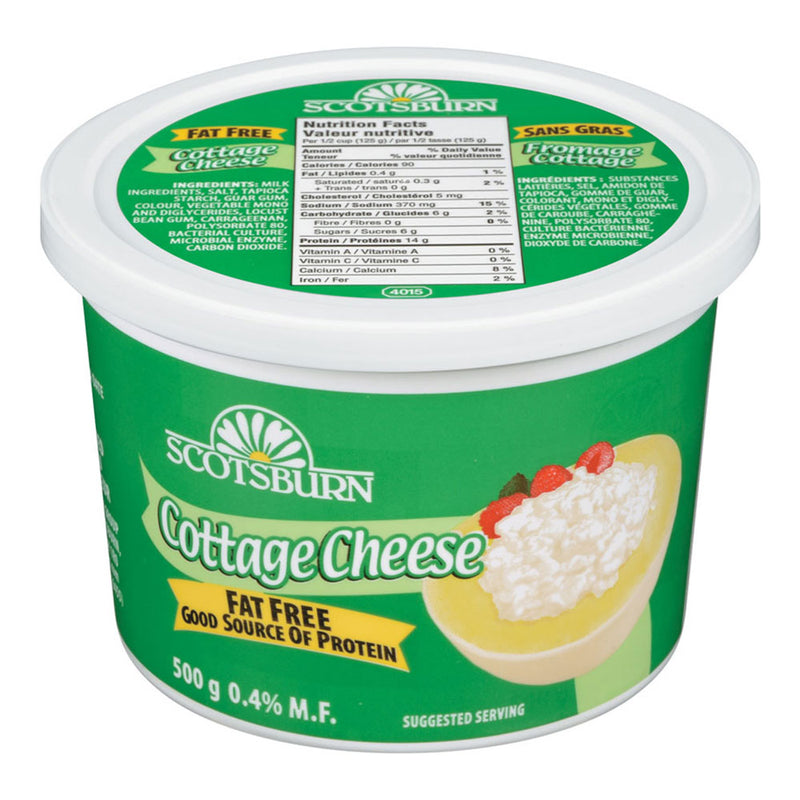 Scotsburn Fat Free Cottage Cheese, 500mL