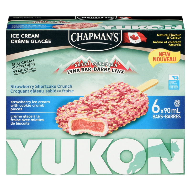 Chapman's Yukon Strawberry Shortcake Ice Cream Bars, 6ct