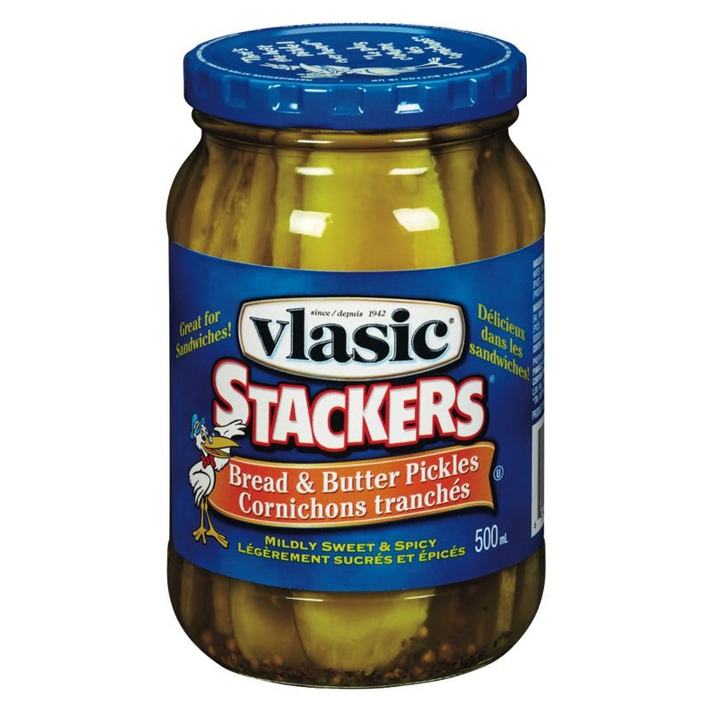 Vlasic Stackers Bread & Butter Pickles, 500 mL